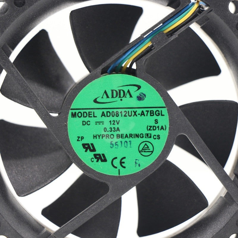 ADDA AD0812UX-A7BGL 12V 0.33A 4wires Cooling Fan ADDA AD0812UX-A7BGL 12V 0.33A 4wires Cooling Fan